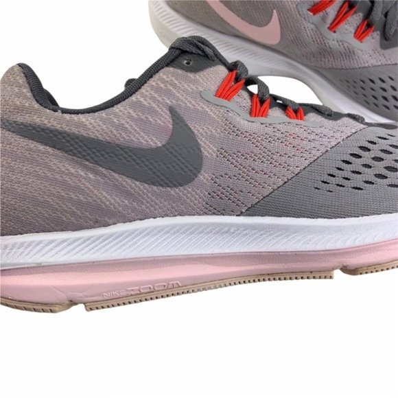 Nike Zoom Winflo 4 Pink Grey Sneaker Lace Up - Picture 4 of 9